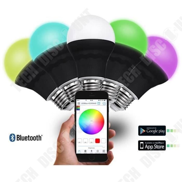 TD® RGBW LED-lampa Bluetooth Smartphone-kontroll iOS Android-app - Multicolor Magic Smart Light Bulb E27 7W