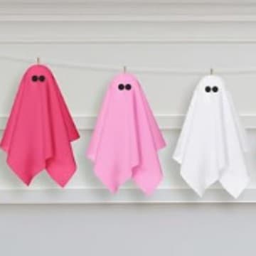 Halloween Spøgelsesophængssæt med 16 stk., Stofgræskarpynt til fest og have 15pcs