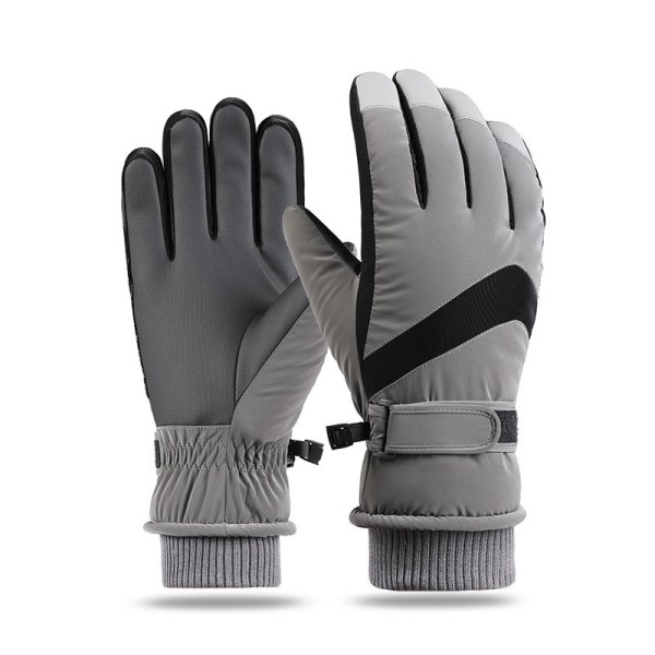 Winter Ski Snow Handskar, varma händer, korrekt mönster, grå
