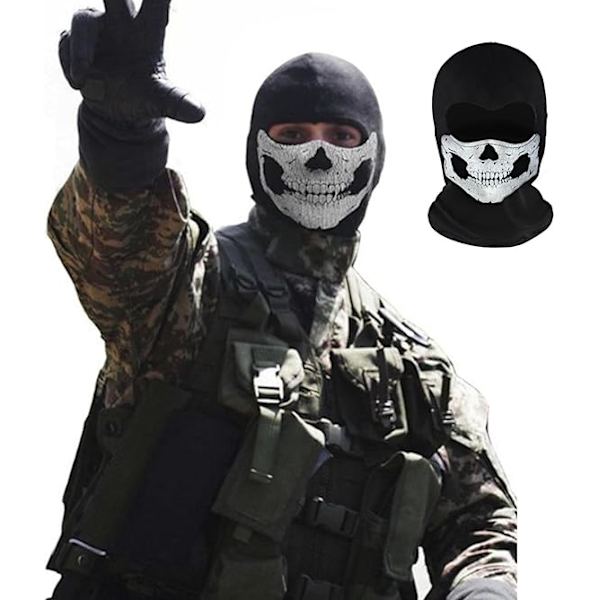 Yksi koko Kallo Aave Naamio Call Duty Naamio Musta Kokokasvo Pyörä Sk-XF3-