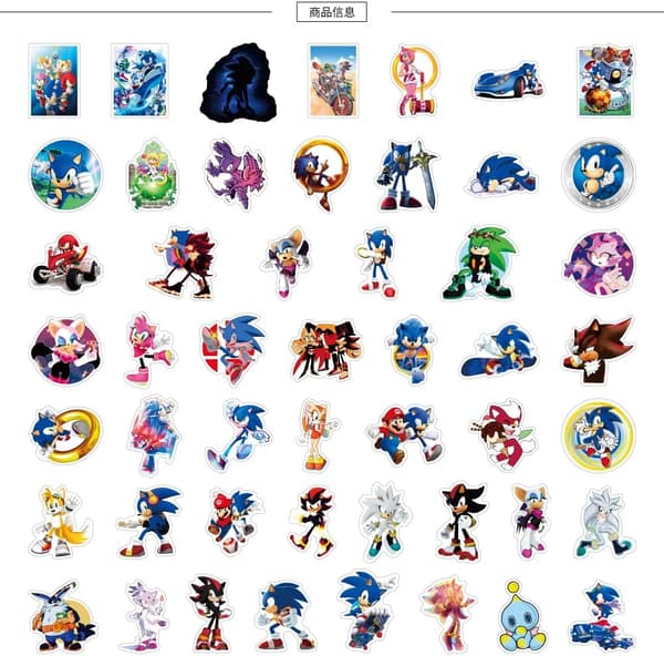 100 kpl Sonic-tarroja, söpöjä siili-tarroja-FF- OSonic
