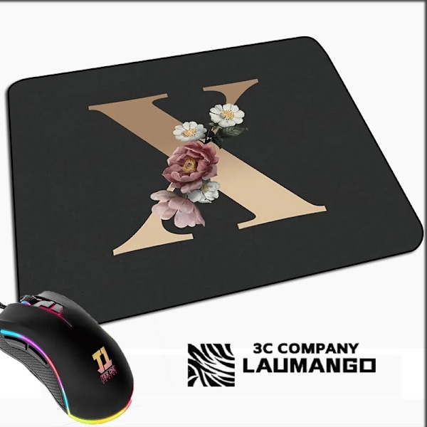 Lille Spillemusmåtte Gylden Initial Navn Mønster Kawaii Musmåtte Gamer Mini Computer Anime Måtte Gummimåtte Pc Tilbehør Måtter GG002052 GG002052 40x45cm