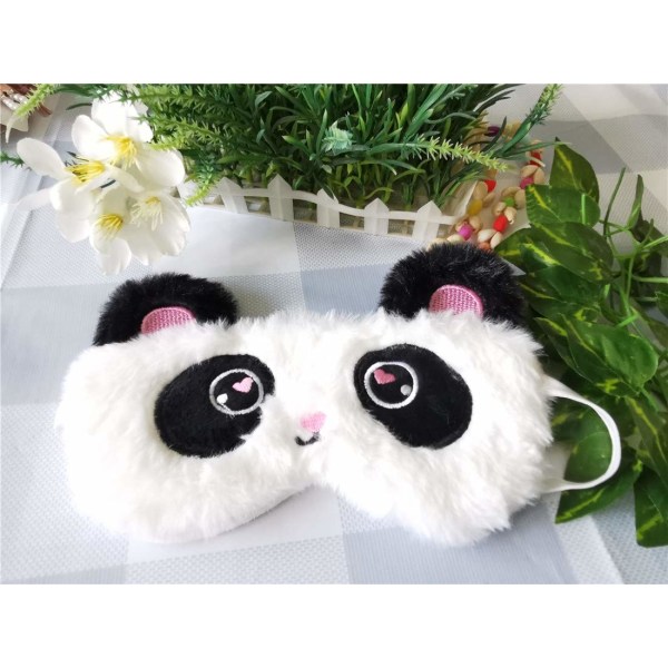 Söt djur sovmask Mjuk plysch för ögonbindel Söt kanin Panda Koala cover Ögonskydd för barn Tonåringar Flickor Kvinnor (Panda) NO:4