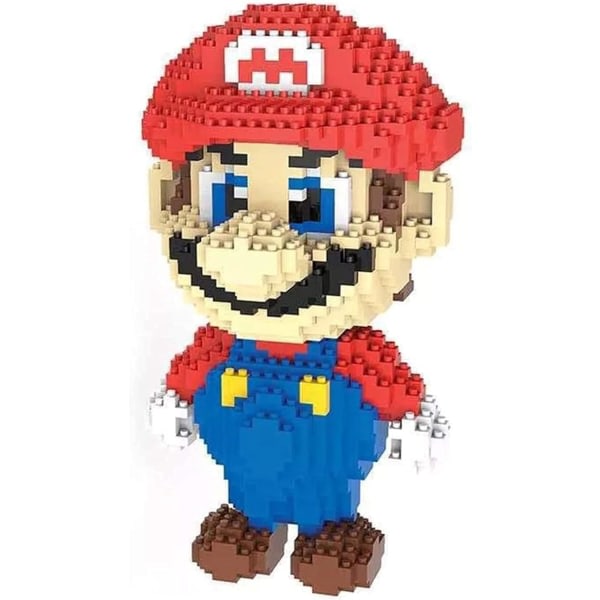 Mini byggeklods nano mursten Samlelegetøj Karaktermodel til børn Pædagogisk legetøj til børn, Red Mario