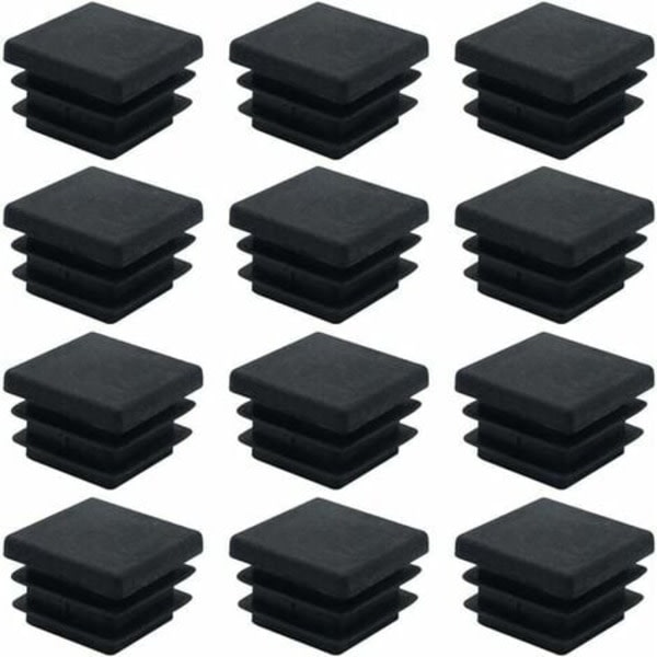 40 stykker fyrkantiga plastpluggar 20mm x 20mm sorte fyrkantiga rørpluggar fyrkantiga rørinsatser plaständstykker for möbelben skåphyllor stolsben