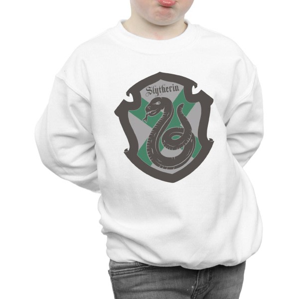 Harry Potter Boys Slytherin Crest Flat Sweatshirt 5-6 år Whi White 5-6 år