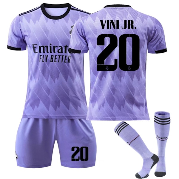 Ny sæson 2022-2023 Real Madrid fodboldtrøje fodboldsæt - Perfekt VINI JR. 20 VINI JR. 20 S