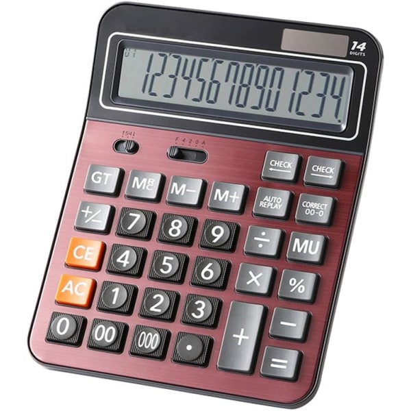 Miniräknare, stor miniräknare/14-siffriga skrivbordsräknare Solar