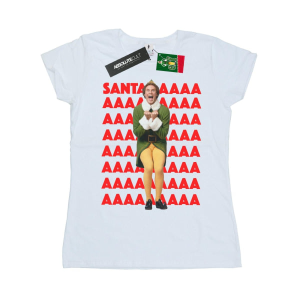 Elf naisten/naisten Buddy Santa Scream puuvillainen T-paita XXL Valkoinen Valkoinen XXL