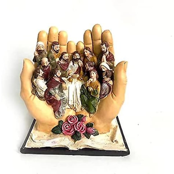 Harts tillverkat för hand harts Christian Jesus Nattvarden staty