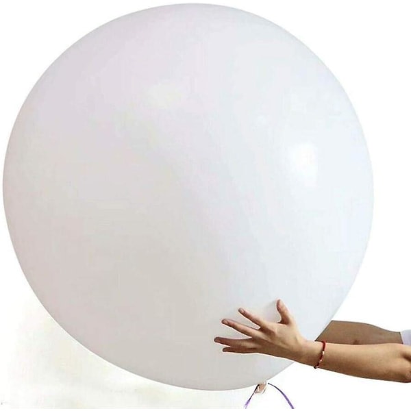 6 stk 36 tommers hvite gigantiske ballonger for spesielle anledninger