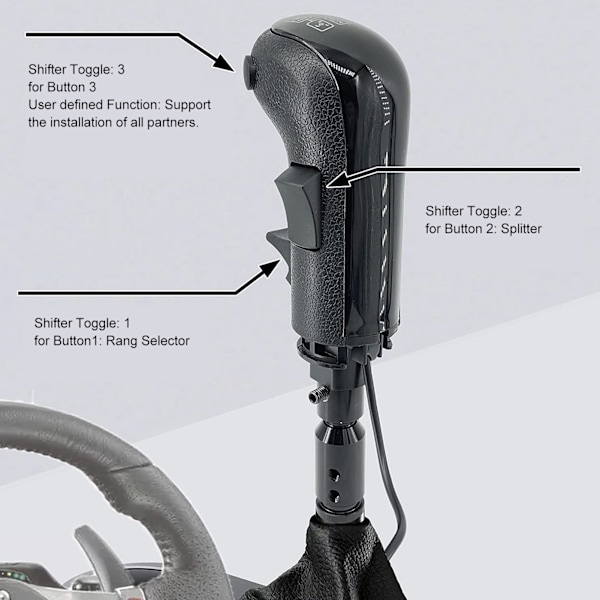 Ammattimainen PC-kilpa-auton vaihdekeppi Logitech G25 G27 G29H G920 G923 ja Thrustmaster TH8A -malleille