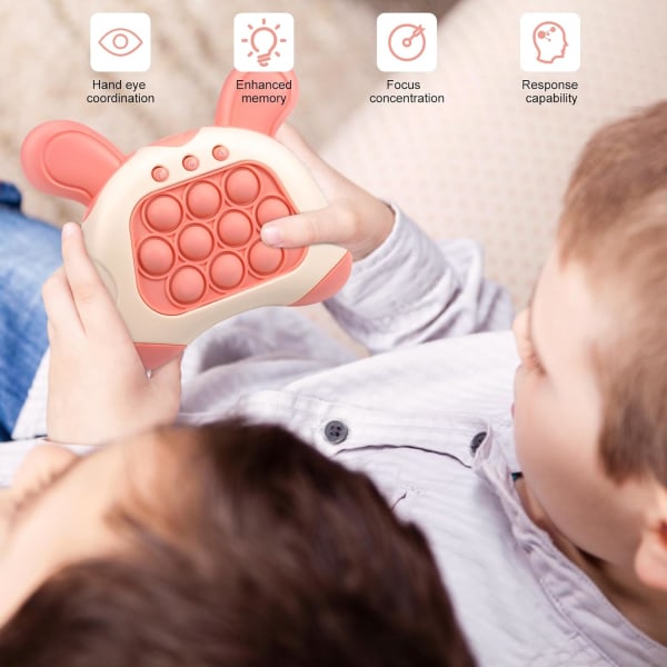 Light Up Pop Fidget Game, Pop it Game Sensoriska leksaker för barn, Push Bubble Pattern Popping Game, Tap Tap Smart Fidget pink