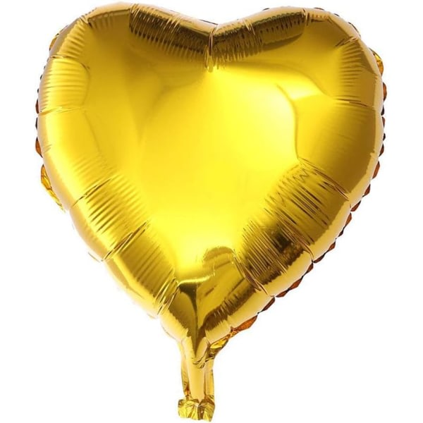 30 st Hjärtfolieballlong för födelsedagsbröllopsdusch Alla hjärtans dag (guld)