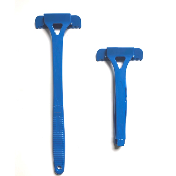 Long and Wide Back Hair Removal Razor Blå Blå