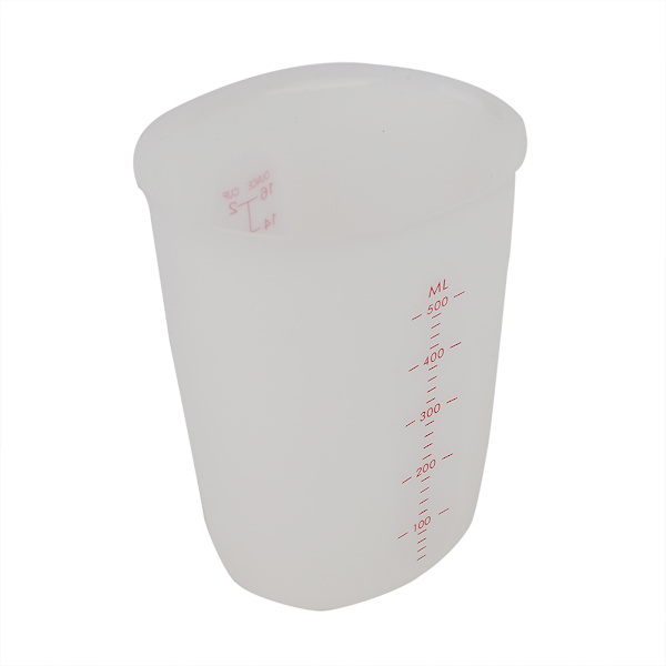 Transparent mjuk silikonmätkopp Visuell semipermeabel mjölkkopp (500 ml)-XF4-