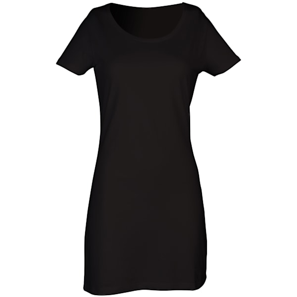 Skinni Fit Dame/Kvinner Scoop Neck T-skjorte Kjole S Svart S Black