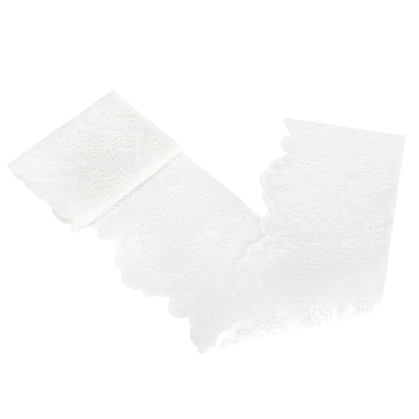 Lace Ribbon Unilateral Wave Pattern White Nylon Gift Decoration Sewing Accessories 10 Yards Long-FF- 0.1