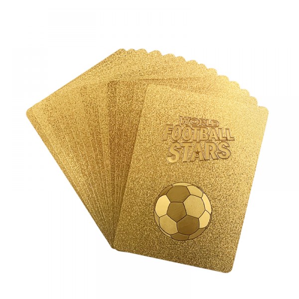 Fotbolls-VM 2022/23 stjärnkort Guldkort, guldfoliekort, sportsouvenirer, presentatör för barn och män, inga dubbletter