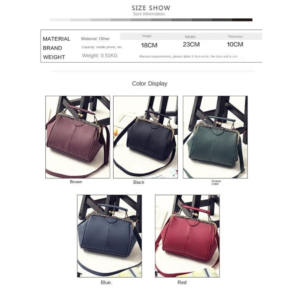 Dam Handväska Vintage PU Mini Pack Handväska med Klipplås Gray
