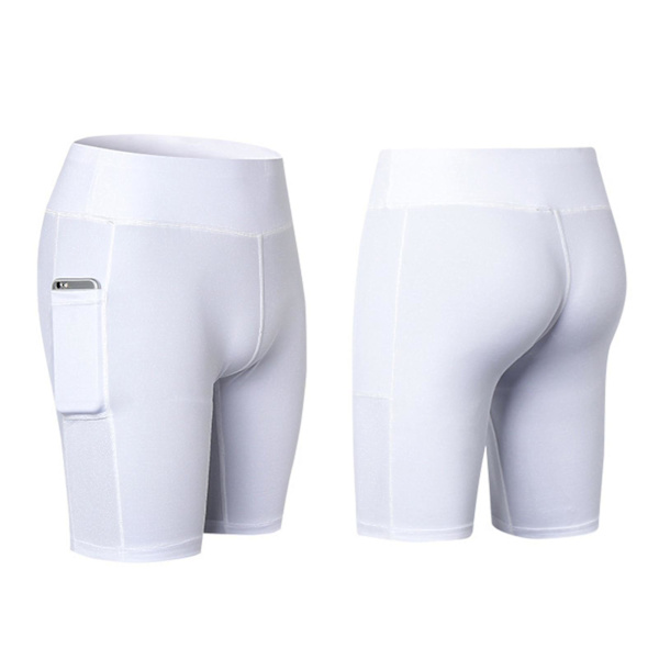 Snabbtorkande Yoga Biker Shorts för Kvinnor - Slim Fit för Träning (sommar).XL.Vit-XF3-