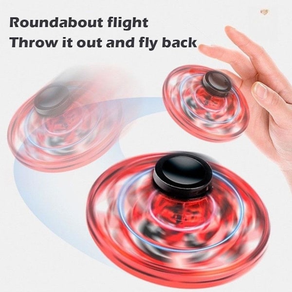 Mini Drone LED UFO Typ Flygende Helikopter Spinner Fingertop Upgr black onesize