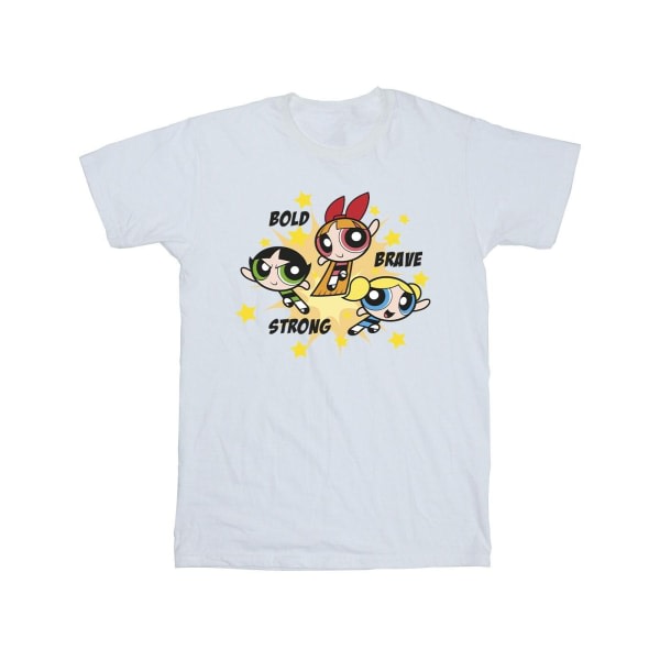 Powerpuff Girls Bold Brave Strong T-shirt i bomuld 5-6 Hvid 5-6 år