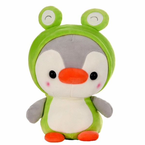 Penguin kosedyrleketøy i dress, søte plysjleker for barn Kosedyrgave til elskere, gutter og jenter bursdag 10 tommer (frosk)
