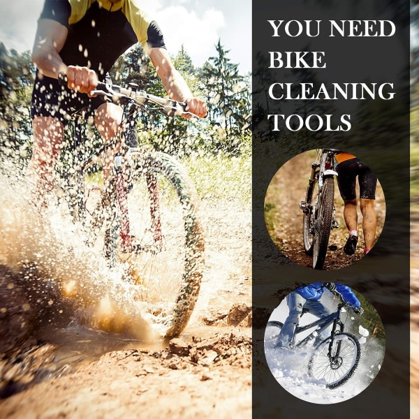 7-delad verktøyssats for sykkelrengöring, borstsats for sykkelrengöring, rengjøringsverktøy for sykkelkedjor