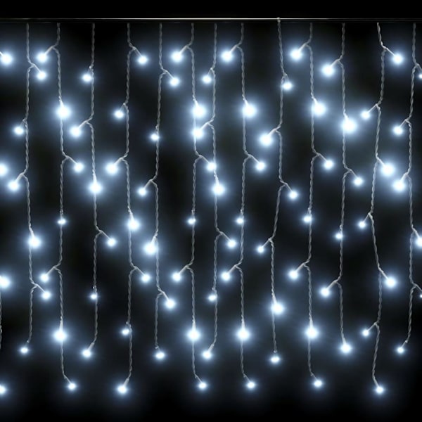 vidaXL Lysgardin med ispigger 10 m 400 LED-lys kald hvit