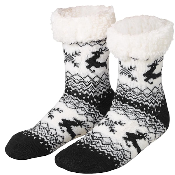 tectake Raggsockor med renmotiv svart-vitt Vit White 47-50