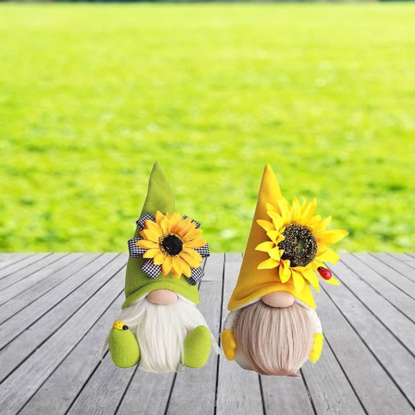 Bumble Bee Day Gnome Sunflower Kasvoton nukke Pehmotonttukääpiö