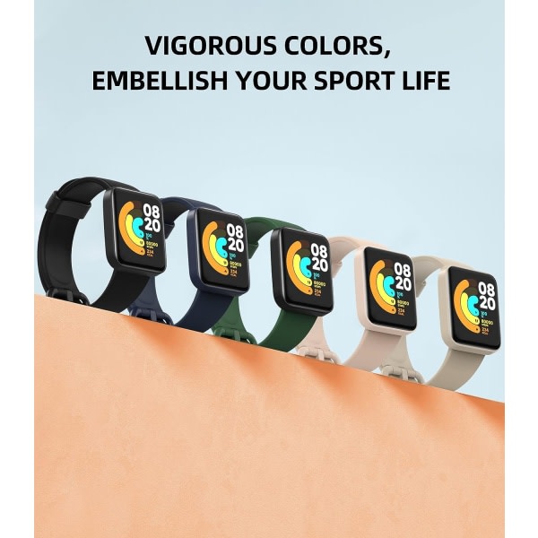 2-pack armbånd kompatibel med Xiaomi Mi Watch Lite/Redmi Watch, myk silikon sportsarmbånd - svart/blekkblått
