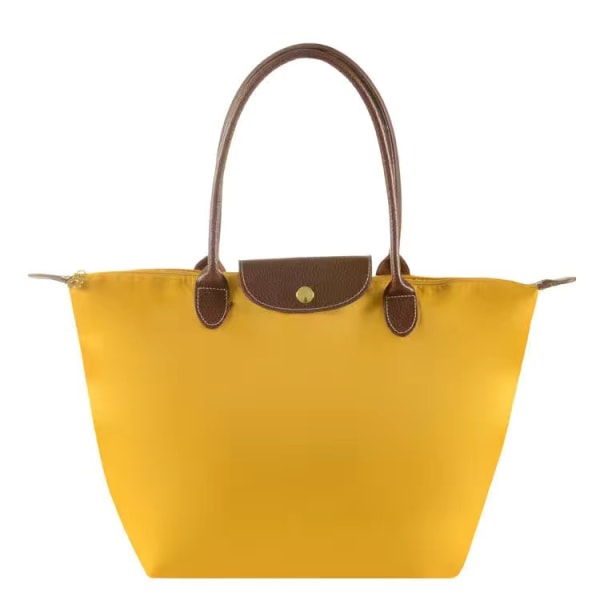 Nya Longchamp Le Pliage-väskor for kvinder Z X gul gul gul S