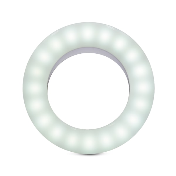 Ringlampe (LED) med enkel montering for å få profesjonelle selfies og videosamtaler, med justerbar lysstyrke og fargebytte