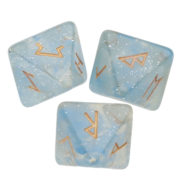 3 stk Harts Tærninger Sæt 8-sidede Runde Tærninger Resin Assorterede Polyhedriske Tærninger Sæt Polyhedrisk Divination Bordplade Tærning Blue 0.02