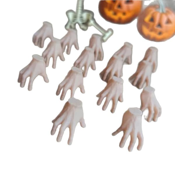 Halloween Mini Plasthænder Dekorationssæt, 3D-printede Horror Bordplade Rekvisitter til Fest og Spøgelseshus, 6-36 stk. 6pcs