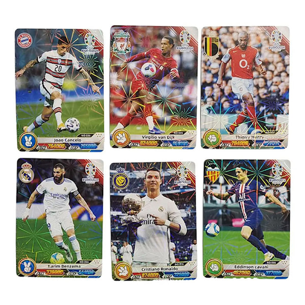 288st Fotbollskort Stjärnor Flashkort Kollektion 3D Fotboll C Packing box random