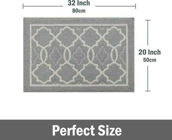 Dörrmatta 50x80 cm Polypropylen TPR Rektangulär Absorberande Tvättbar Halkfri Grön
