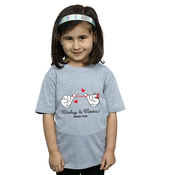 Disney Girls Mickey Mouse Love Hands T-paita puuvillaa 9-11 vuotta Sport Grey 9-11 vuotta