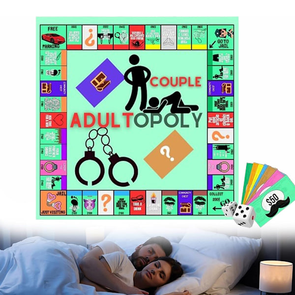 Adultopoly Brætspil til Par - Adultopoly Datespil - Sjov Indendørs A