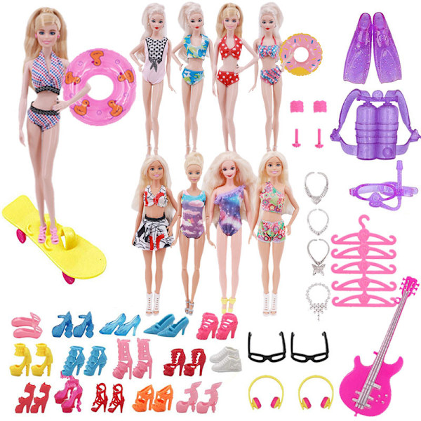 40 deler 27-29cm jentedukke leker Barbie dukkeklær leker tilbehør