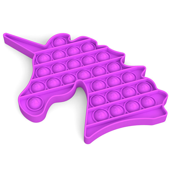 Pop it Fidget Toy Push Bubble Sensorisk leksak Stressboll Lads Purple - Unicorn