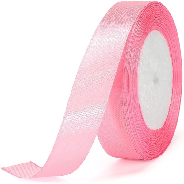 20 mm Rosa Valentine satengbånd, ca 22m rosa bånd for presentopplag, tykt satengbånd for bröllop, satengbånd for present
