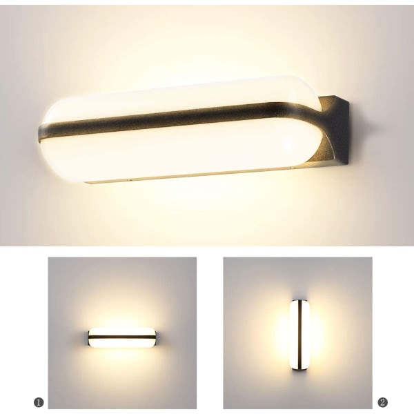 24W IP65 Utomhus LED Vägglampa Modern Vattentät Vägglampa