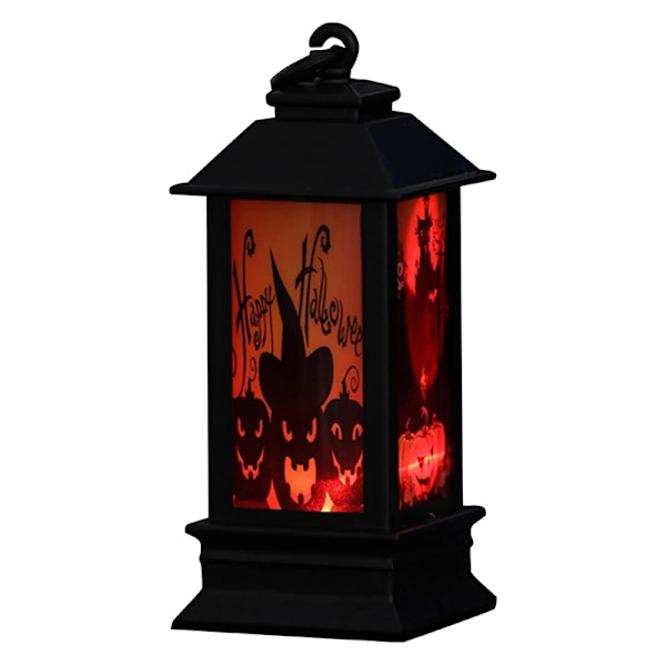 Halloween-tema LED-telys Retro firkantet lykt hengende pynt for hjemmet og hagen