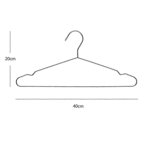 Bøjler Rustfrit Stål 40 cm 20 stk. Tøjbøjler Standard Bøjle med hak Pladsbesparende