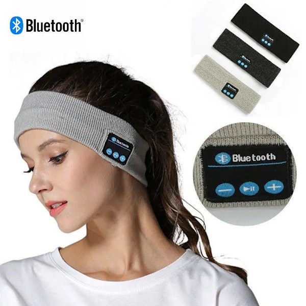 Pannband - Sömnheadset - Bluetooth med mikrofon black bluetooth