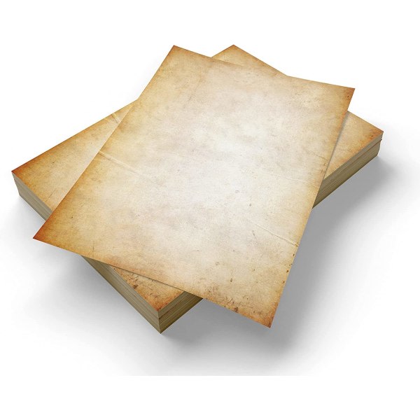 Pergament design papir gammelt look papir - A4 størrelse - 100 ark
