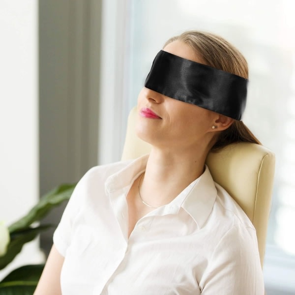2 kpl Satin Eye Mask Sleep Blindfold, 150cm/59inch säädettävä sat